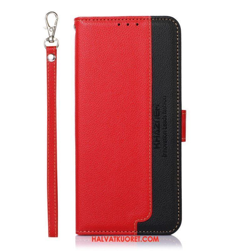 Flip Case Samsung Galaxy S22 Ultra 5G Litsi Style Rfid Khazneh