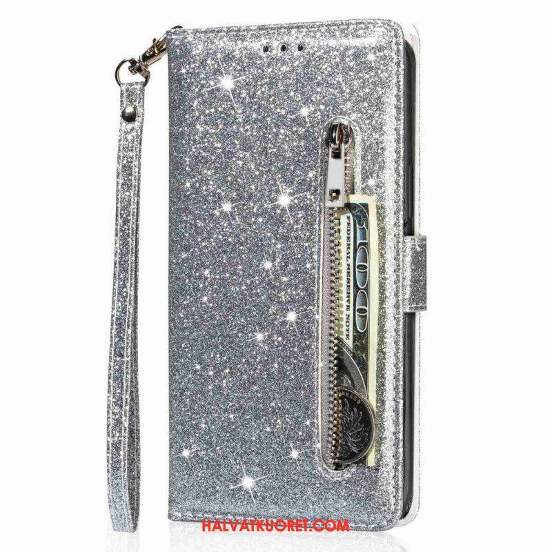 Flip Case Samsung Galaxy S23 5G Glitter Kolikkopussi