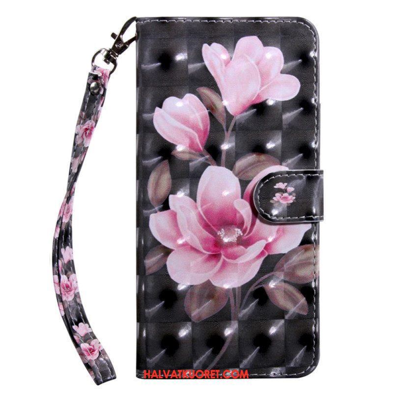 Flip Case Samsung Galaxy S23 5G Suojaketju Kuori Strappy Kukka