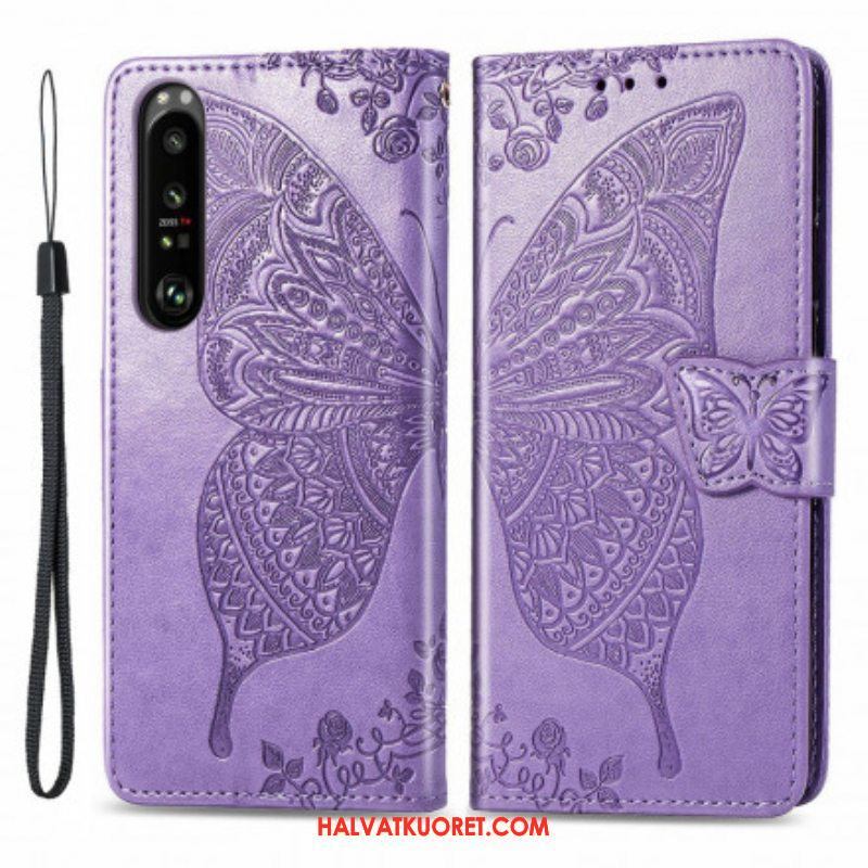 Flip Case Sony Xperia 1 III Puolikkaat Perhoset