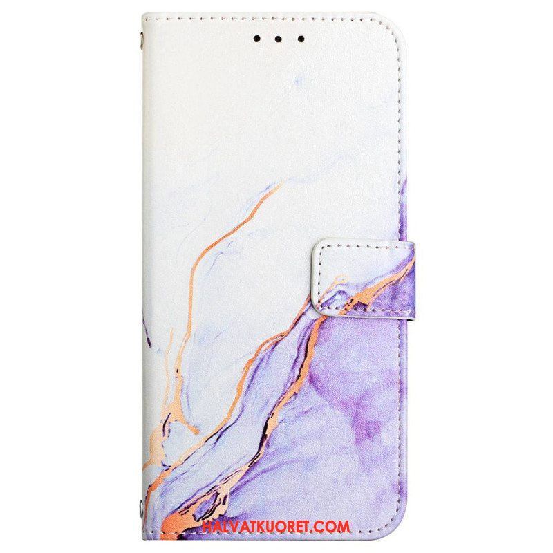 Flip Case Xiaomi 12 / 12X Suojaketju Kuori Strip Marble