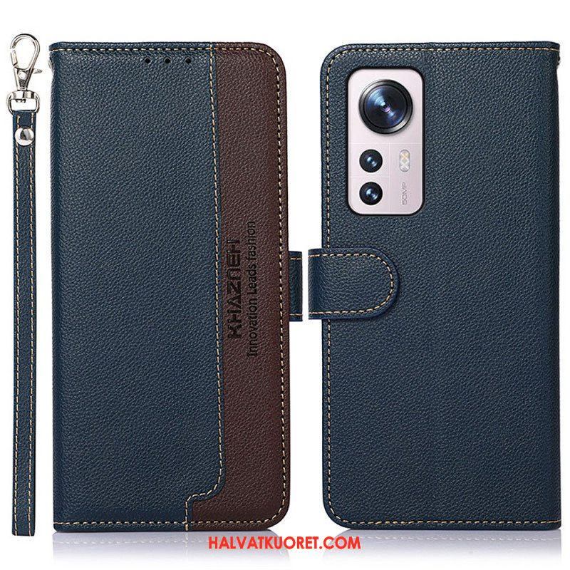 Flip Case Xiaomi 12 Pro Litsi Style Rfid Khazneh