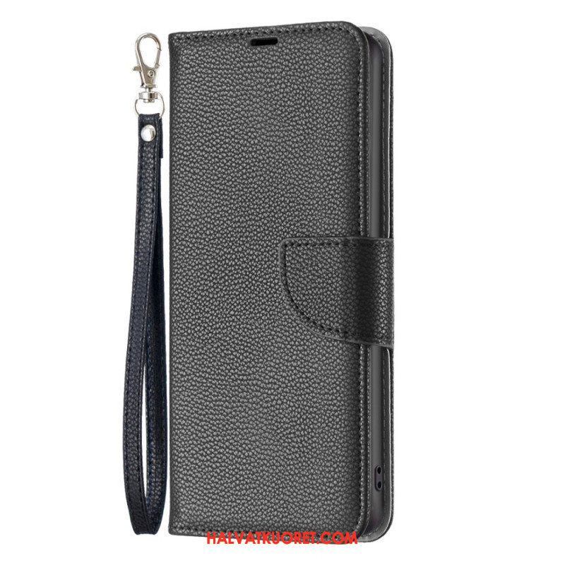 Flip Case Xiaomi 12T / 12T Pro Suojaketju Kuori Strappy Litchi Leather Style