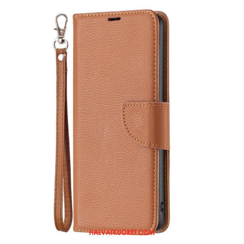 Flip Case Xiaomi 12T / 12T Pro Suojaketju Kuori Strappy Litchi Leather Style