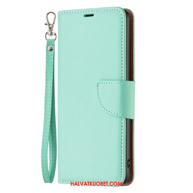 Flip Case Xiaomi 12T / 12T Pro Suojaketju Kuori Strappy Litchi Leather Style