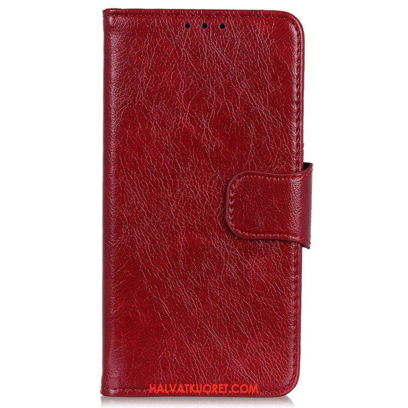 Flip Case Xiaomi 13 Lite Halkaistu Nappan Nahka