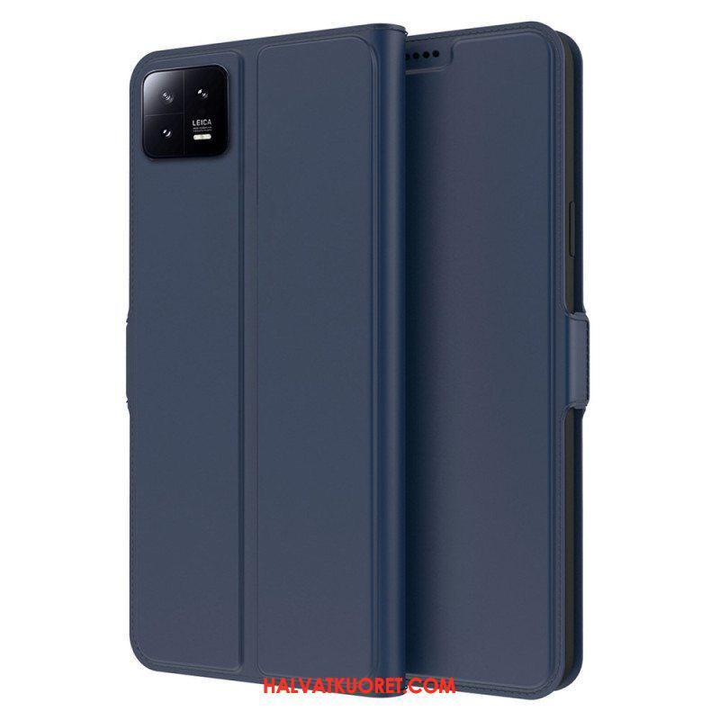 Flip Case Xiaomi 13 Ohut Nahkaefekti