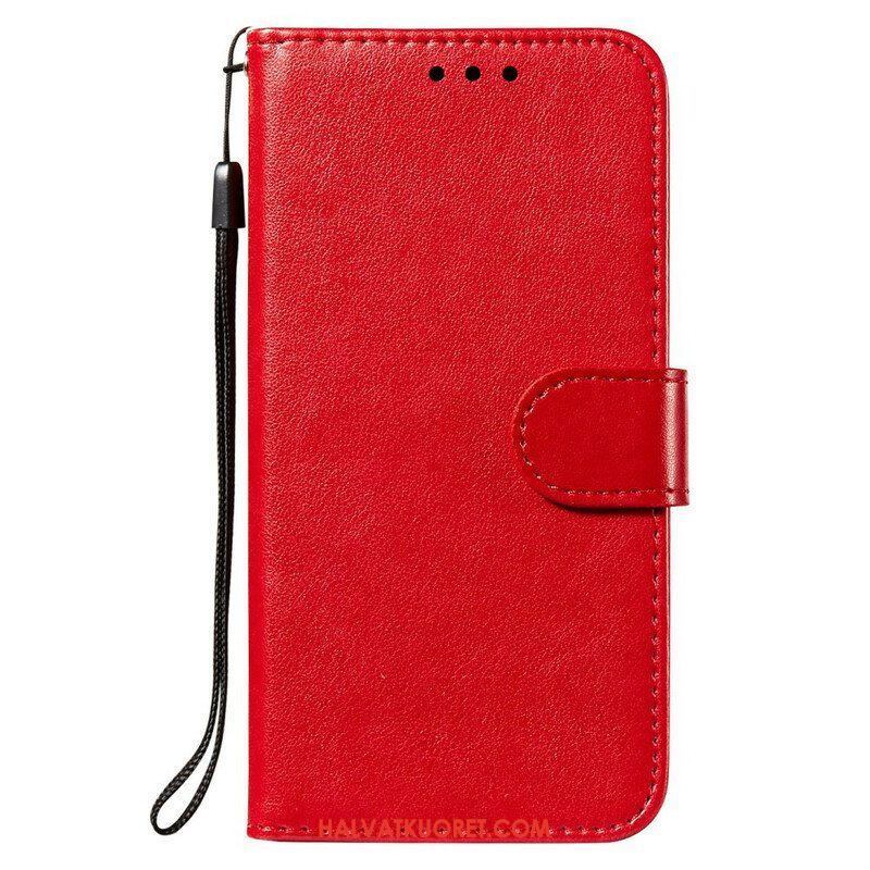 Flip Case Xiaomi Redmi Note 10 5G Nahkainen Muotoilu Hihnalla