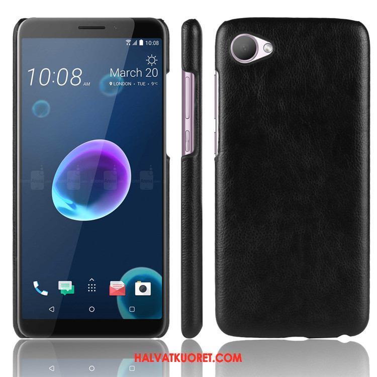 Htc Desire 12 Kuoret Suojaus Kova Nahka, Htc Desire 12 Kuori Kotelo Kukkakuvio Braun