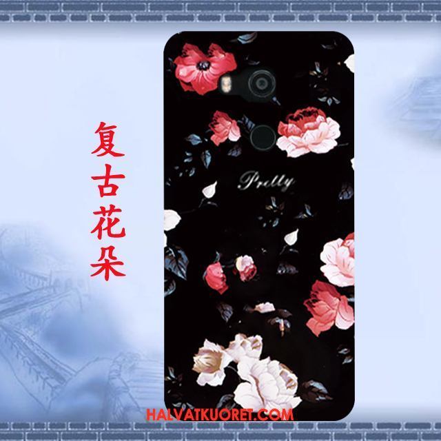 Htc U11+ Kuoret Kotelo Pehmeä Neste, Htc U11+ Kuori Silikoni Musta