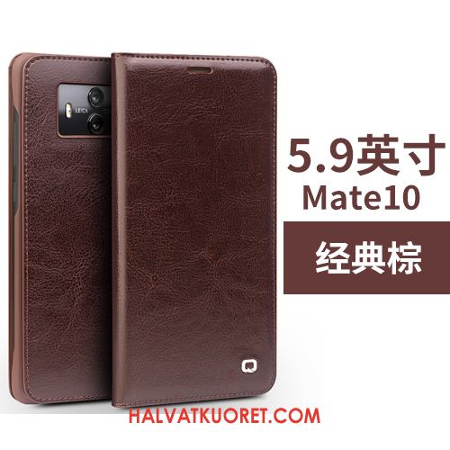 Huawei Mate 10 Kuoret Suojaus Nahkakotelo Kortti, Huawei Mate 10 Kuori Ohut Braun