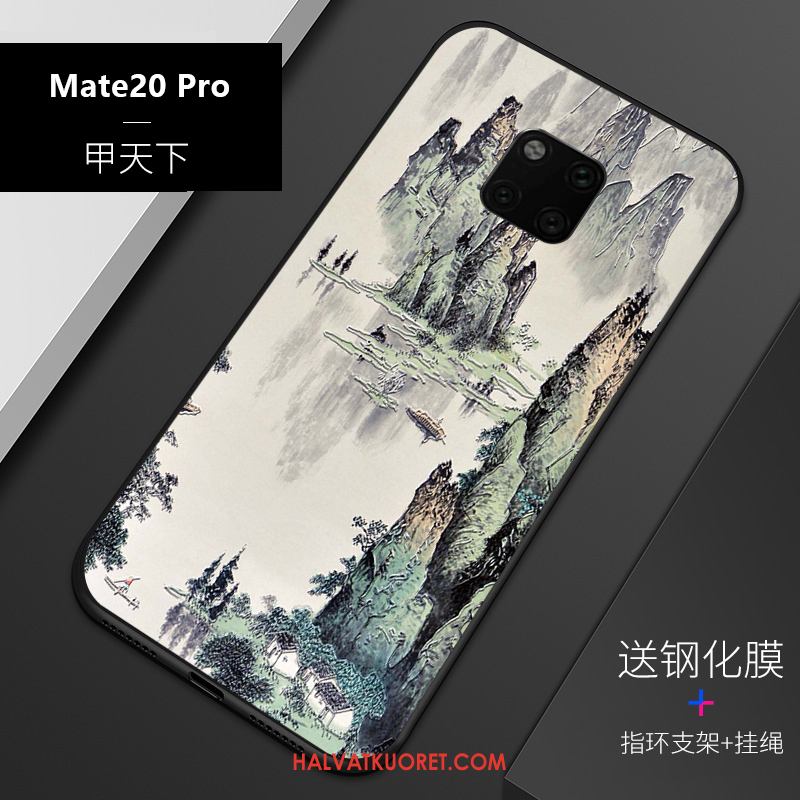 Huawei Mate 20 Pro Kuoret Musta Kohokuviointi Uusi, Huawei Mate 20 Pro Kuori All Inclusive Silikoni