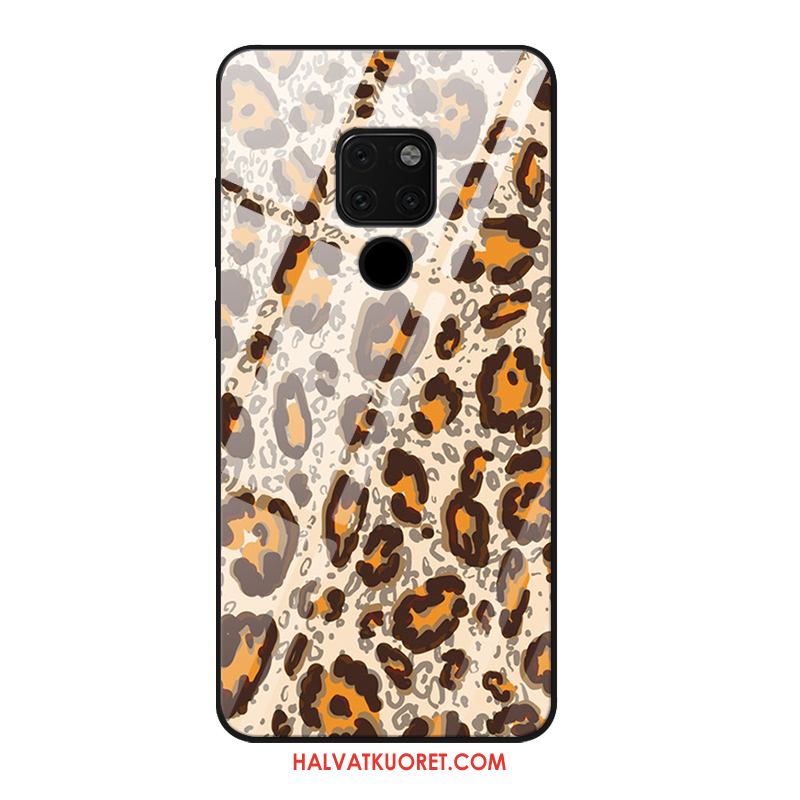 Huawei Mate 20 X Kuoret Keltainen Karkaisu Leopardi, Huawei Mate 20 X Kuori Lasi