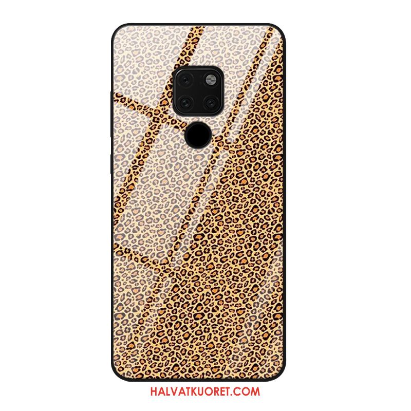 Huawei Mate 20 X Kuoret Keltainen Karkaisu Leopardi, Huawei Mate 20 X Kuori Lasi