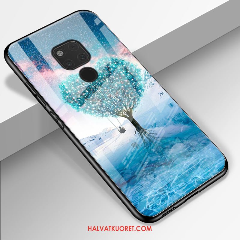 Huawei Mate 20 X Kuoret Suojaus Kukkia Yksinkertainen, Huawei Mate 20 X Kuori Kotelo Sininen