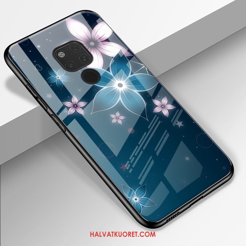 Huawei Mate 20 X Kuoret Suojaus Kukkia Yksinkertainen, Huawei Mate 20 X Kuori Kotelo Sininen