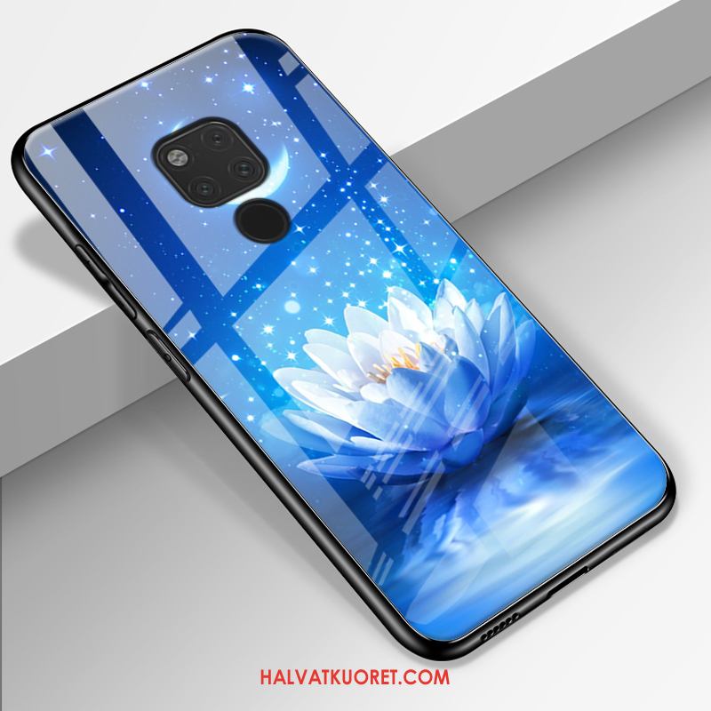 Huawei Mate 20 X Kuoret Suojaus Kukkia Yksinkertainen, Huawei Mate 20 X Kuori Kotelo Sininen