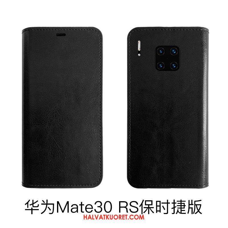 Huawei Mate 30 Rs Kuoret Nahkakotelo Aito Nahka, Huawei Mate 30 Rs Kuori Lehmä Suojaus Braun