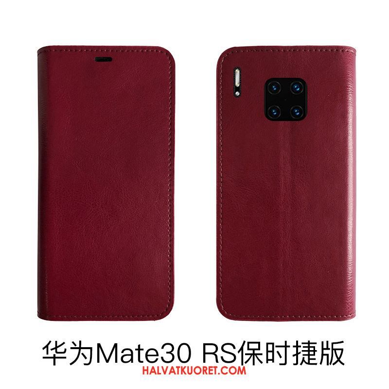 Huawei Mate 30 Rs Kuoret Nahkakotelo Aito Nahka, Huawei Mate 30 Rs Kuori Lehmä Suojaus Braun