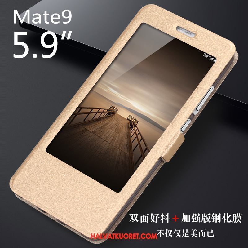 Huawei Mate 9 Kuoret Nahkakotelo Karkaisu, Huawei Mate 9 Kuori Puhelimen Kulta