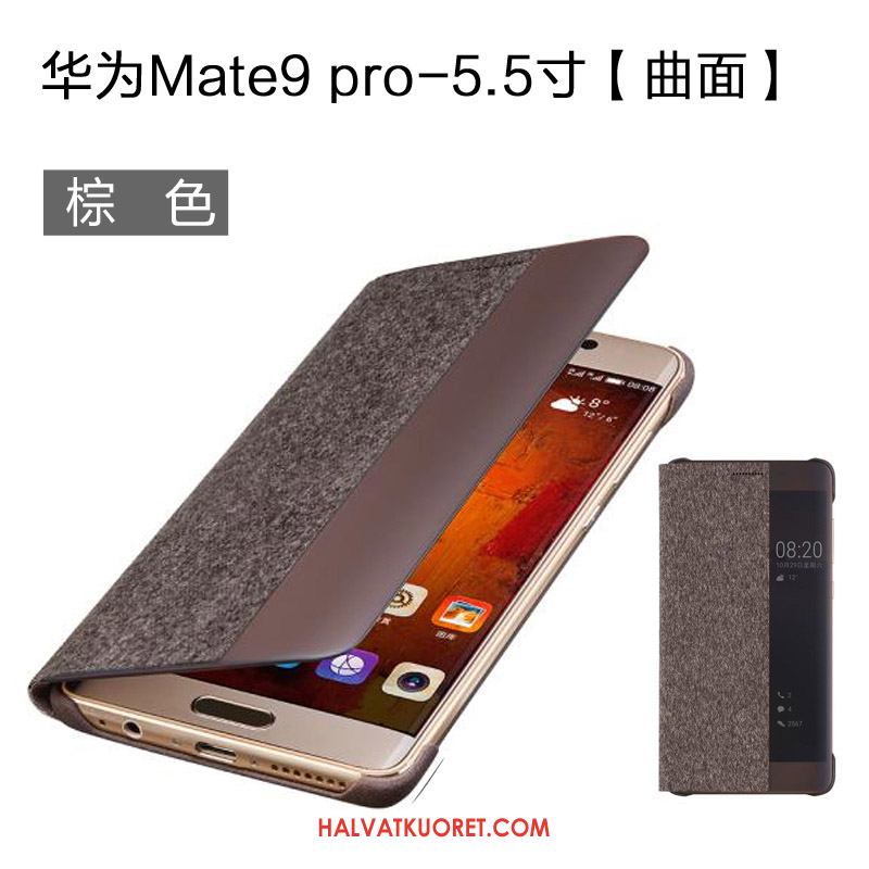 Huawei Mate 9 Pro Kuoret Harmaa Windows Nahkakotelo, Huawei Mate 9 Pro Kuori Puhelimen