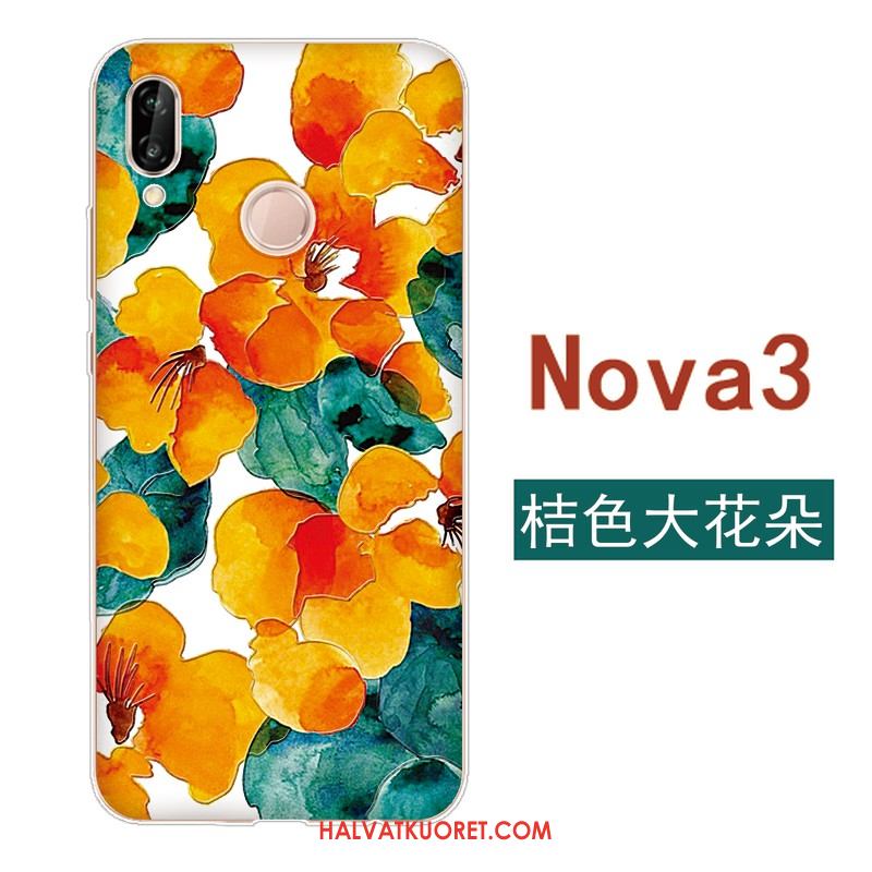 Huawei Nova 3 Kuoret Kiinalainen Tyyli Pesty Suede Sininen, Huawei Nova 3 Kuori Kustannukset Pehmeä Neste