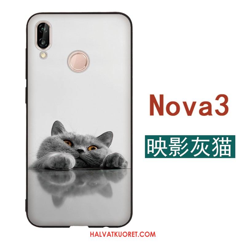 Huawei Nova 3 Kuoret Luova Ohut Kohokuviointi, Huawei Nova 3 Kuori Kotelo Silikoni