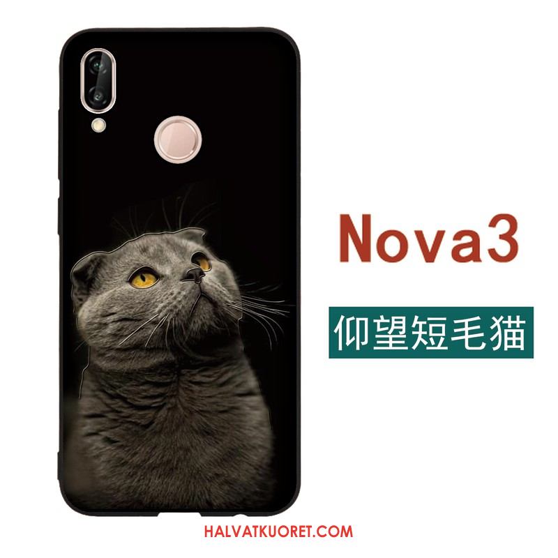 Huawei Nova 3 Kuoret Luova Ohut Kohokuviointi, Huawei Nova 3 Kuori Kotelo Silikoni