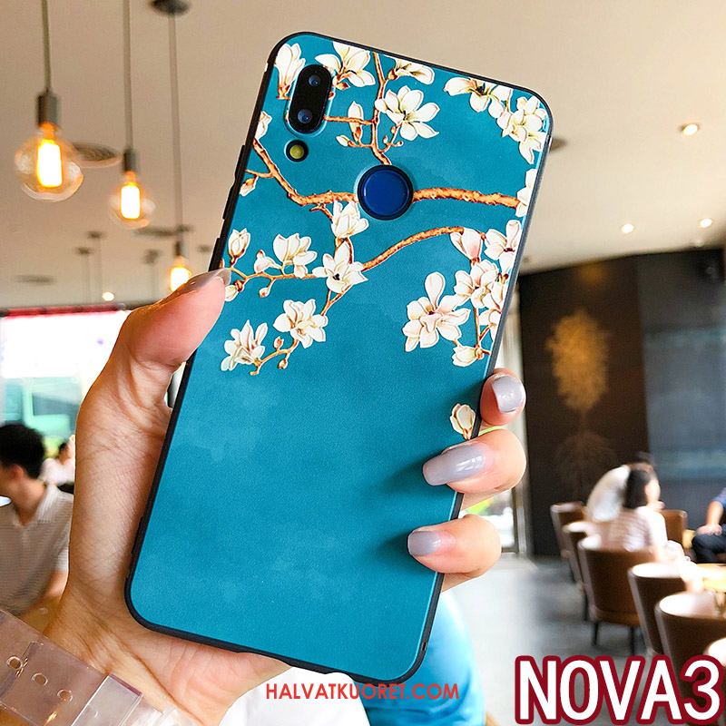 Huawei Nova 3 Kuoret Tide-brändi Persoonallisuus Suojaus, Huawei Nova 3 Kuori Kukka- Silikoni