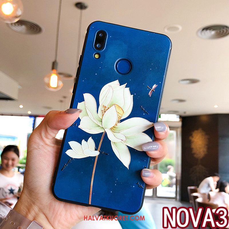 Huawei Nova 3 Kuoret Tide-brändi Persoonallisuus Suojaus, Huawei Nova 3 Kuori Kukka- Silikoni