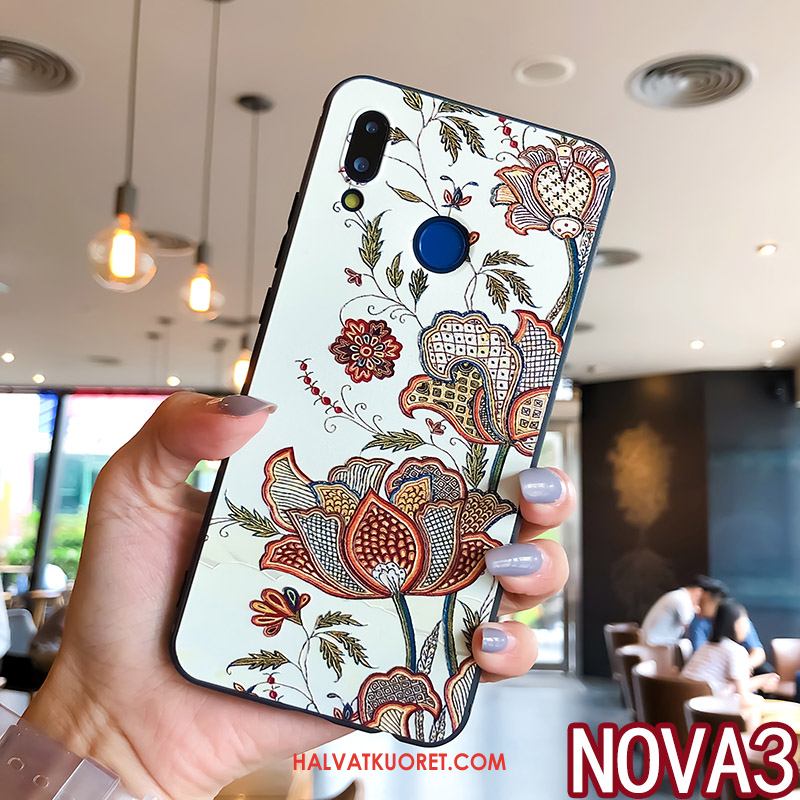 Huawei Nova 3 Kuoret Tide-brändi Persoonallisuus Suojaus, Huawei Nova 3 Kuori Kukka- Silikoni