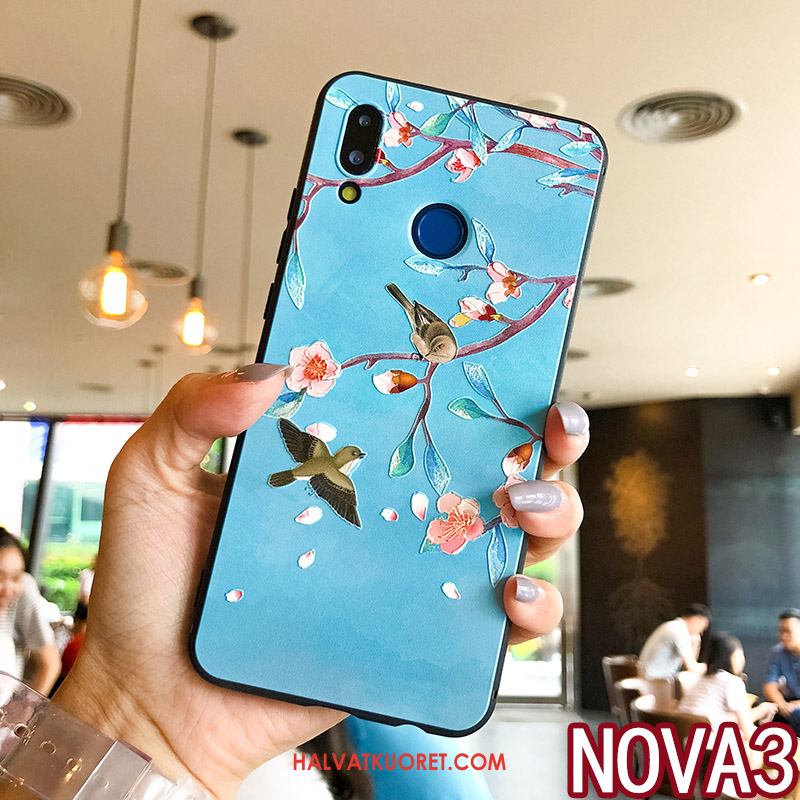 Huawei Nova 3 Kuoret Tide-brändi Persoonallisuus Suojaus, Huawei Nova 3 Kuori Kukka- Silikoni