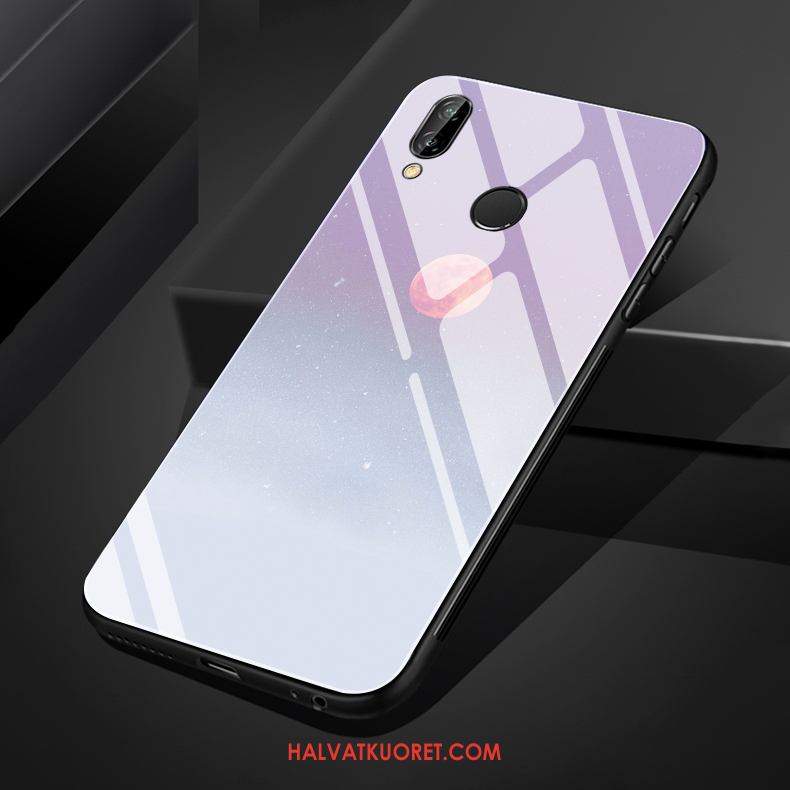 Huawei Nova 3e Kuoret Hemming Kuukausi Silikoni, Huawei Nova 3e Kuori Valkoinen Lasi