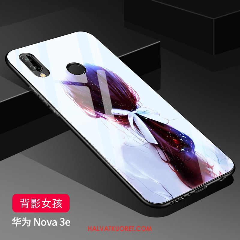 Huawei Nova 3e Kuoret Pesty Suede Luova Tide-brändi, Huawei Nova 3e Kuori Persoonallisuus Lasi