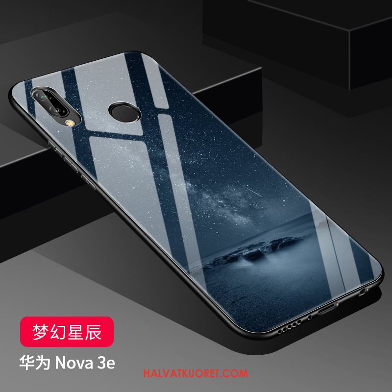 Huawei Nova 3e Kuoret Pesty Suede Luova Tide-brändi, Huawei Nova 3e Kuori Persoonallisuus Lasi