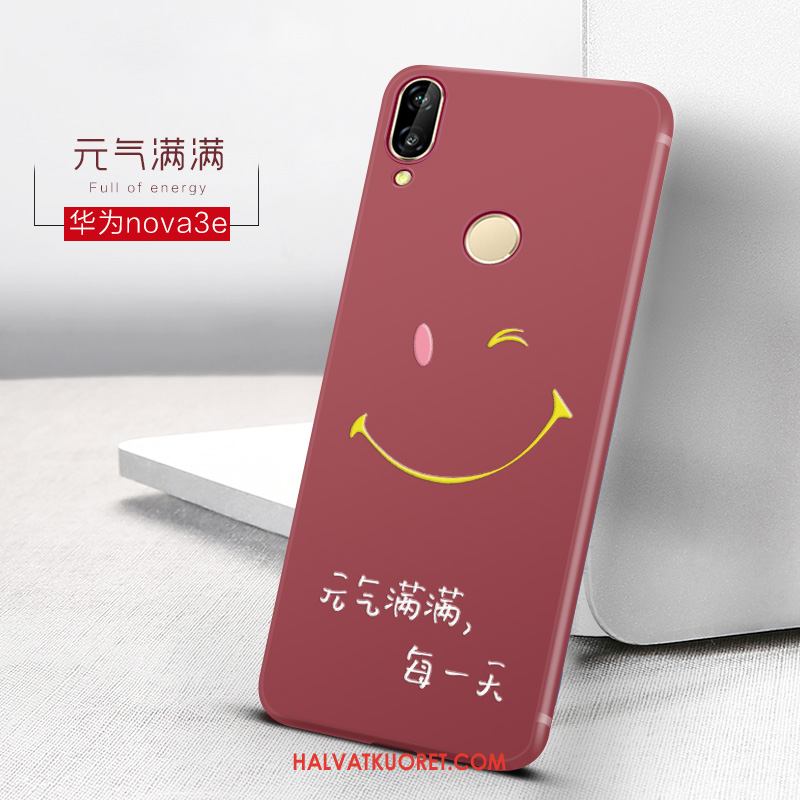 Huawei Nova 3e Kuoret Silikoni Puhelimen Murtumaton, Huawei Nova 3e Kuori Pesty Suede Pieni