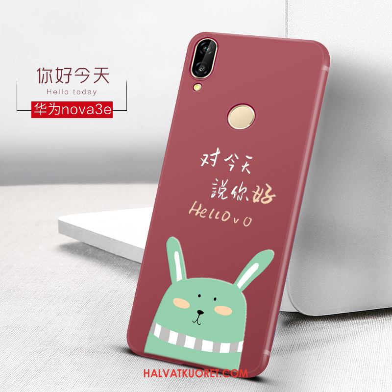 Huawei Nova 3e Kuoret Silikoni Puhelimen Murtumaton, Huawei Nova 3e Kuori Pesty Suede Pieni