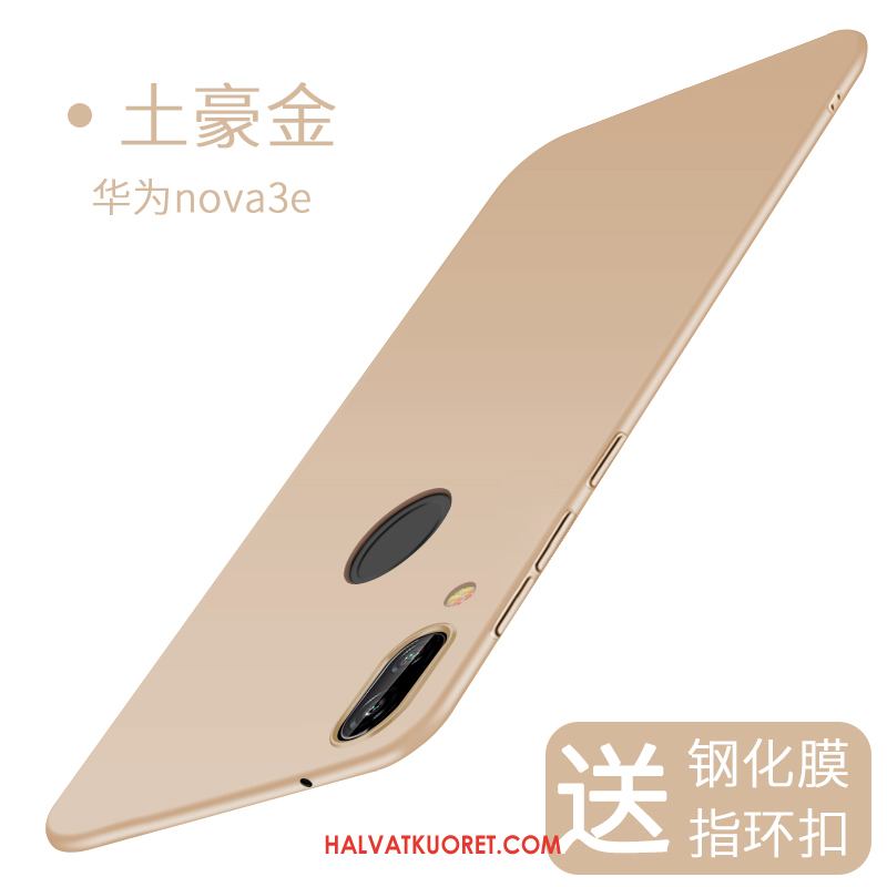 Huawei Nova 3e Kuoret Trendi Pesty Suede Musta, Huawei Nova 3e Kuori Ohut All Inclusive