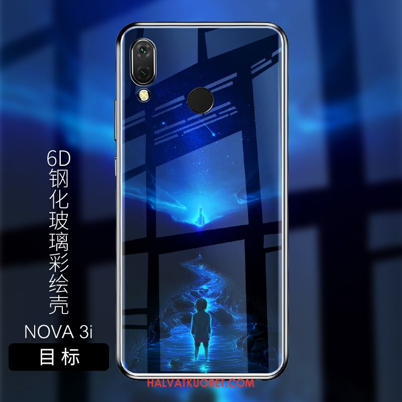 Huawei Nova 3i Kuoret Puhelimen Lasi Sininen, Huawei Nova 3i Kuori Pehmeä Neste Suojaus