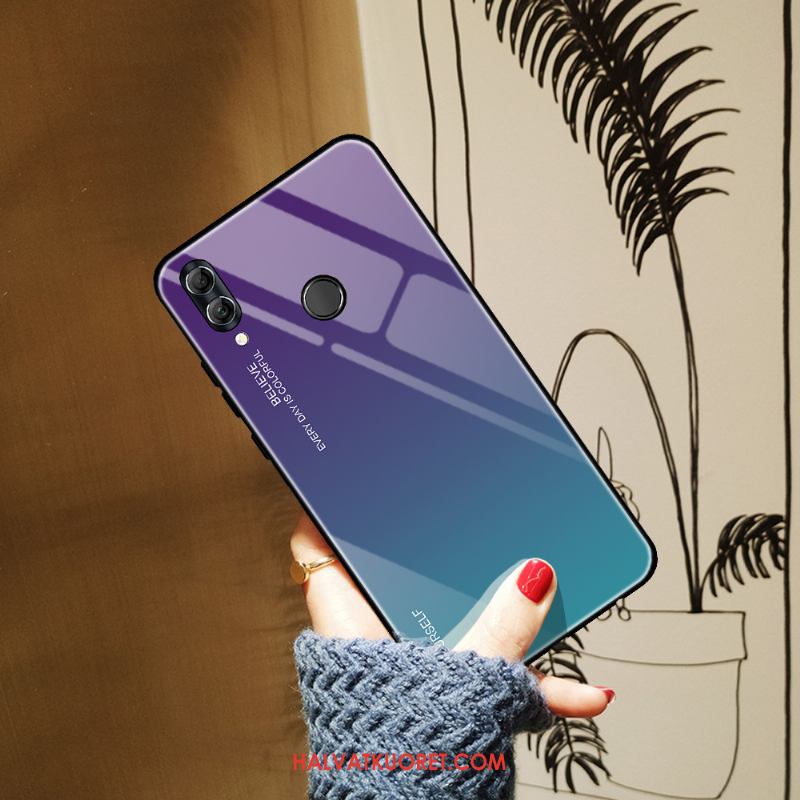 Huawei P Smart 2019 Kuoret Kotelo Karkaisu Sininen, Huawei P Smart 2019 Kuori Puhelimen Murtumaton