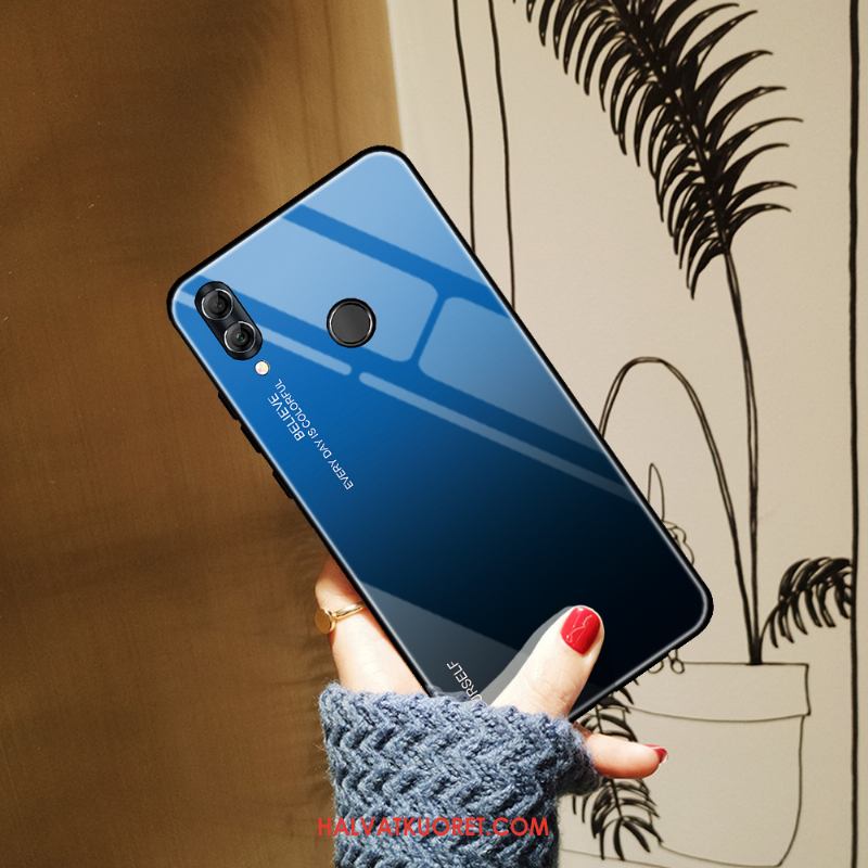 Huawei P Smart 2019 Kuoret Kotelo Karkaisu Sininen, Huawei P Smart 2019 Kuori Puhelimen Murtumaton