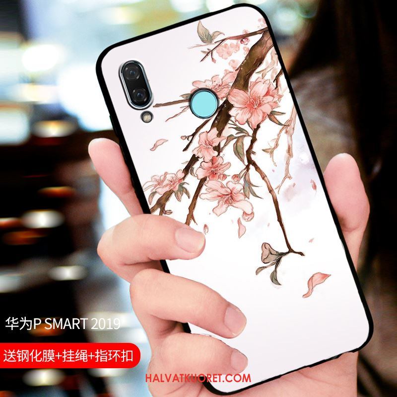 Huawei P Smart 2019 Kuoret Suojaus Pesty Suede Kotelo, Huawei P Smart 2019 Kuori Muokata Sininen