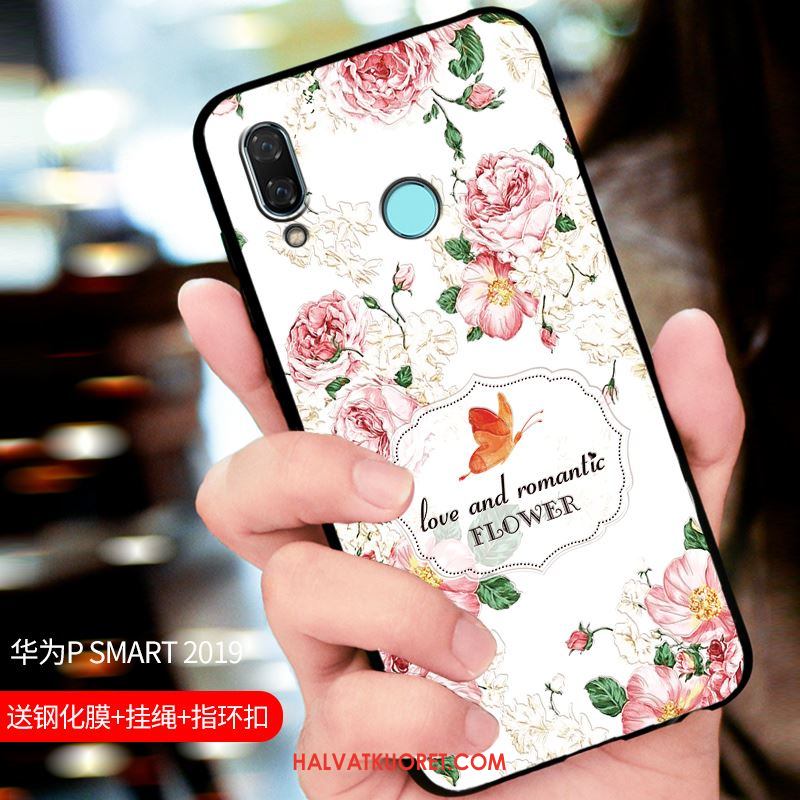 Huawei P Smart 2019 Kuoret Suojaus Pesty Suede Kotelo, Huawei P Smart 2019 Kuori Muokata Sininen