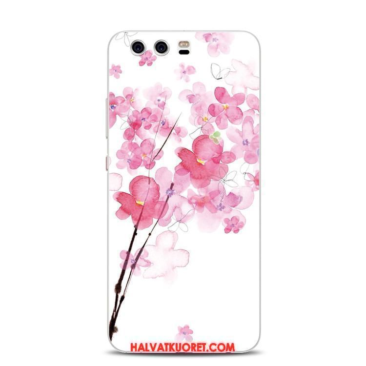 Huawei P10 Plus Kuoret Jauhe Silikoni Kohokuviointi, Huawei P10 Plus Kuori Persikankukka Rengas