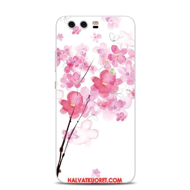 Huawei P10 Plus Kuoret Jauhe Silikoni Kohokuviointi, Huawei P10 Plus Kuori Persikankukka Rengas