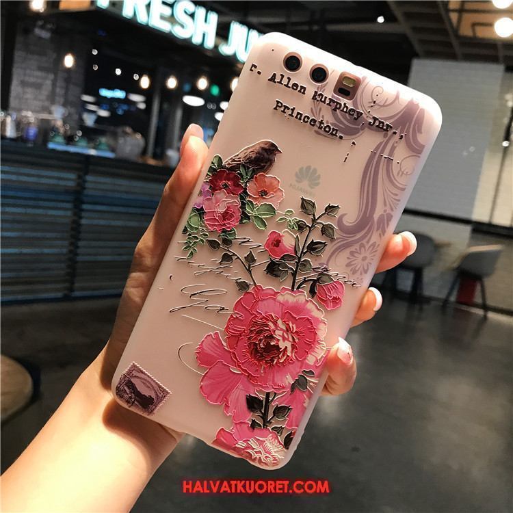 Huawei P10 Plus Kuoret Kotelo Luova Kukka, Huawei P10 Plus Kuori Murtumaton Kohokuviointi