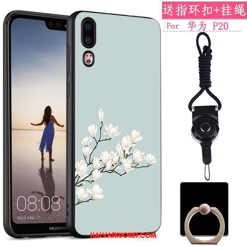 Huawei P20 Kuoret Silikoni All Inclusive Luova, Huawei P20 Kuori Musta