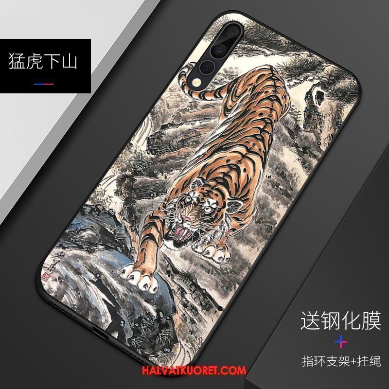 Huawei P20 Pro Kuoret Kohokuviointi Vaalean Puhelimen, Huawei P20 Pro Kuori Suojaus Pesty Suede