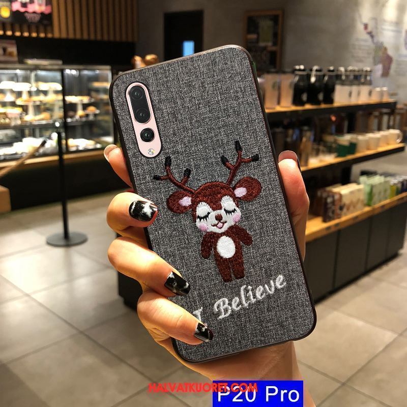 Huawei P20 Pro Kuoret Pehmeä Neste Kotelo All Inclusive, Huawei P20 Pro Kuori Net Red Harmaa