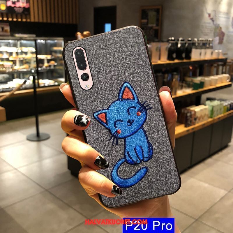 Huawei P20 Pro Kuoret Pehmeä Neste Kotelo All Inclusive, Huawei P20 Pro Kuori Net Red Harmaa